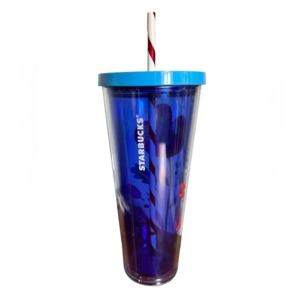 Starbucks 2018 Acrylic Venti Cold Tumble Blue Poppy Floral
